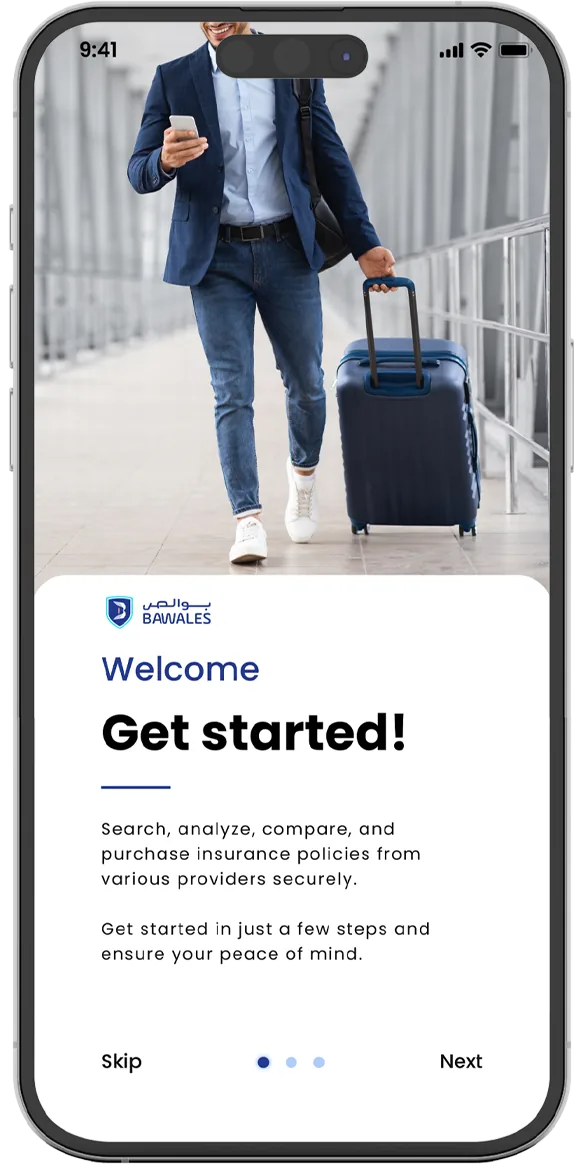 Bawales app welcome screen on an iPhone